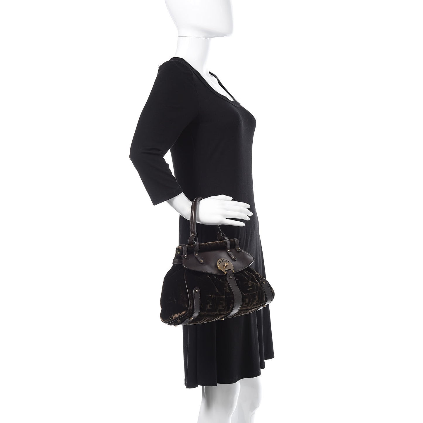 Calfskin Velvet FF Magic Bag Tobacco