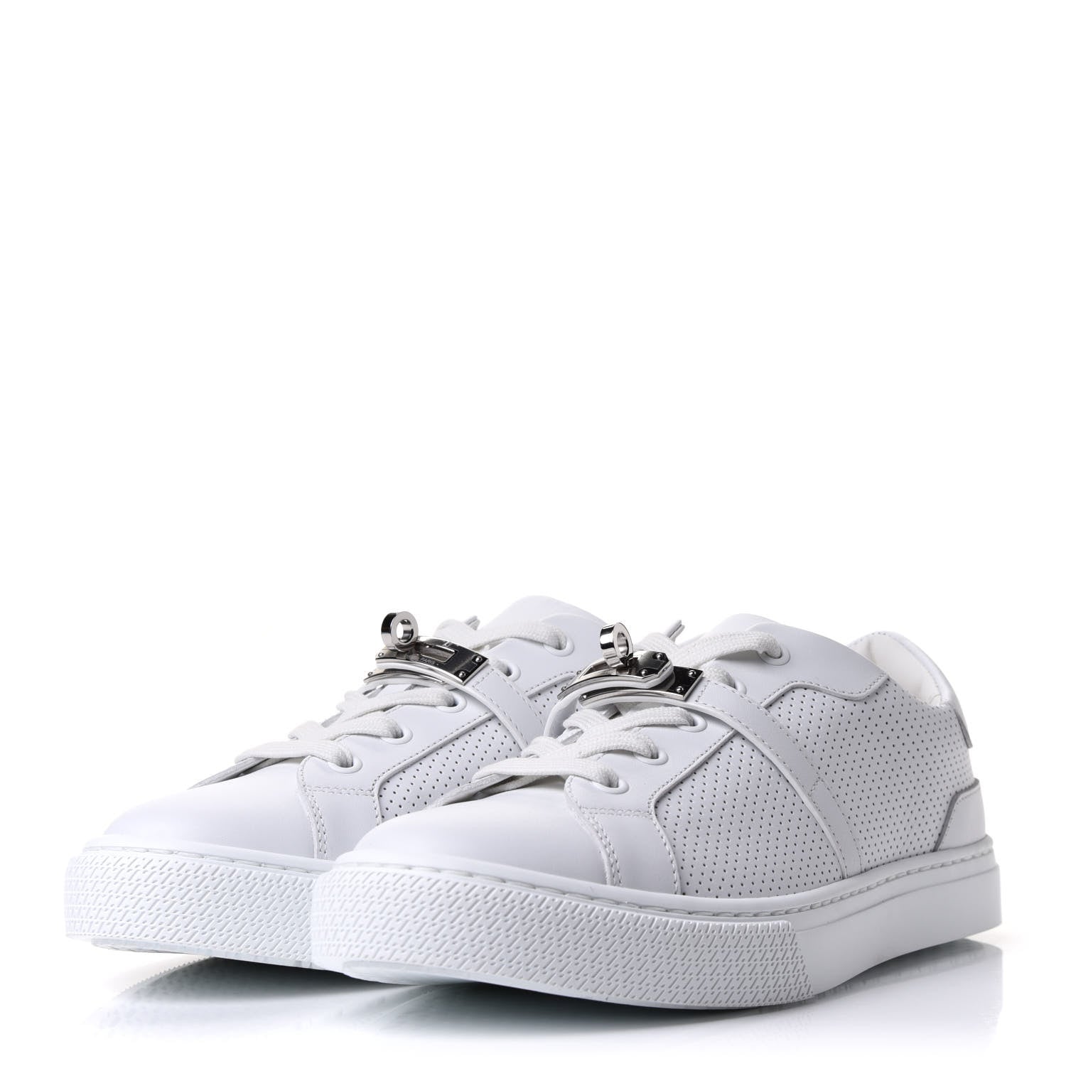 Hermes Calfskin Perforated Day Sneakers 38 White 3 of 13