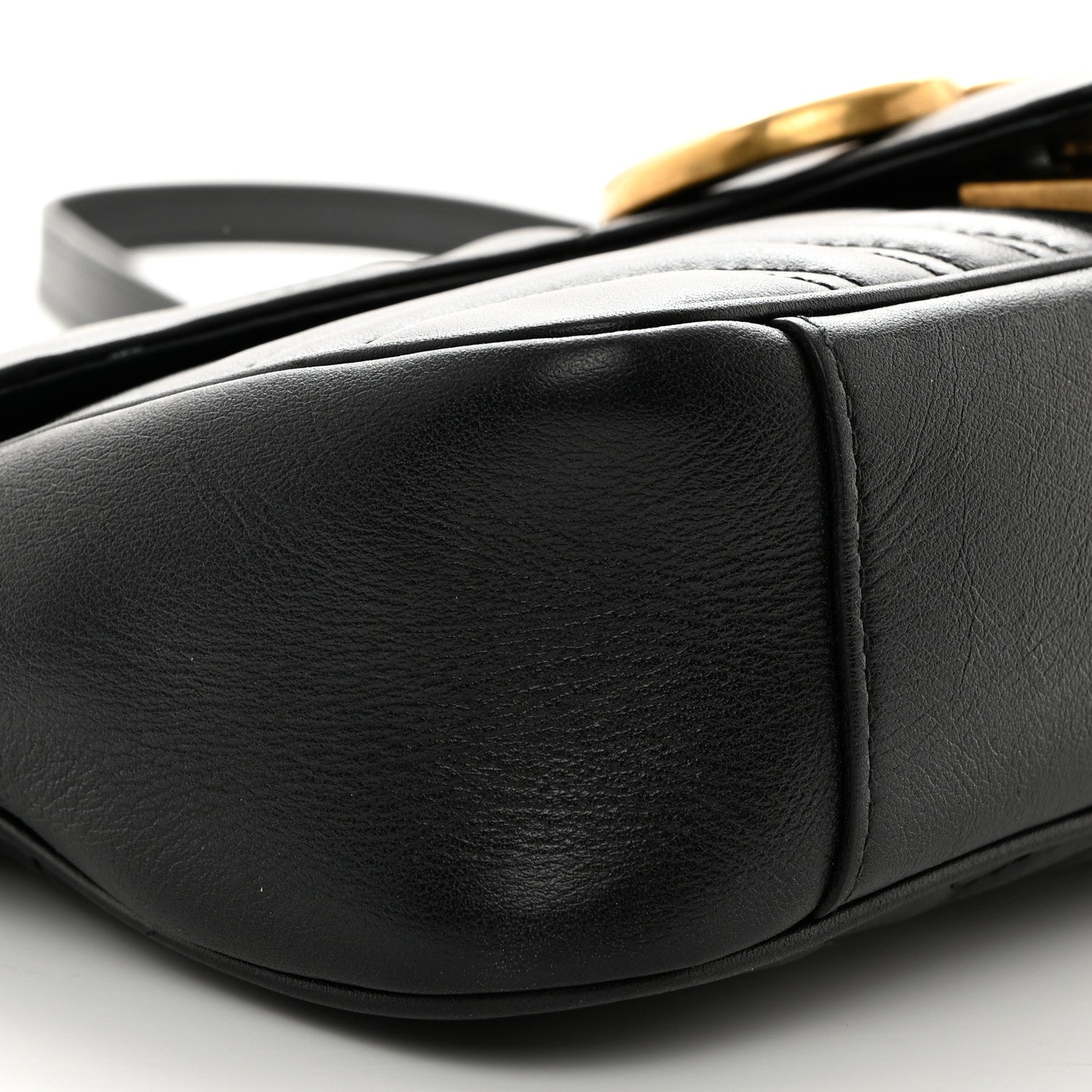 Gucci Calfskin Matelasse Small GG Marmont Shoulder Bag Black 9 of 10