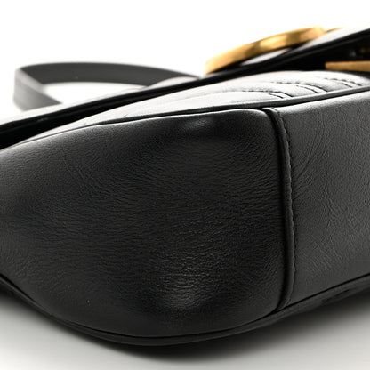 Gucci Calfskin Matelasse Small GG Marmont Shoulder Bag Black 9 of 10