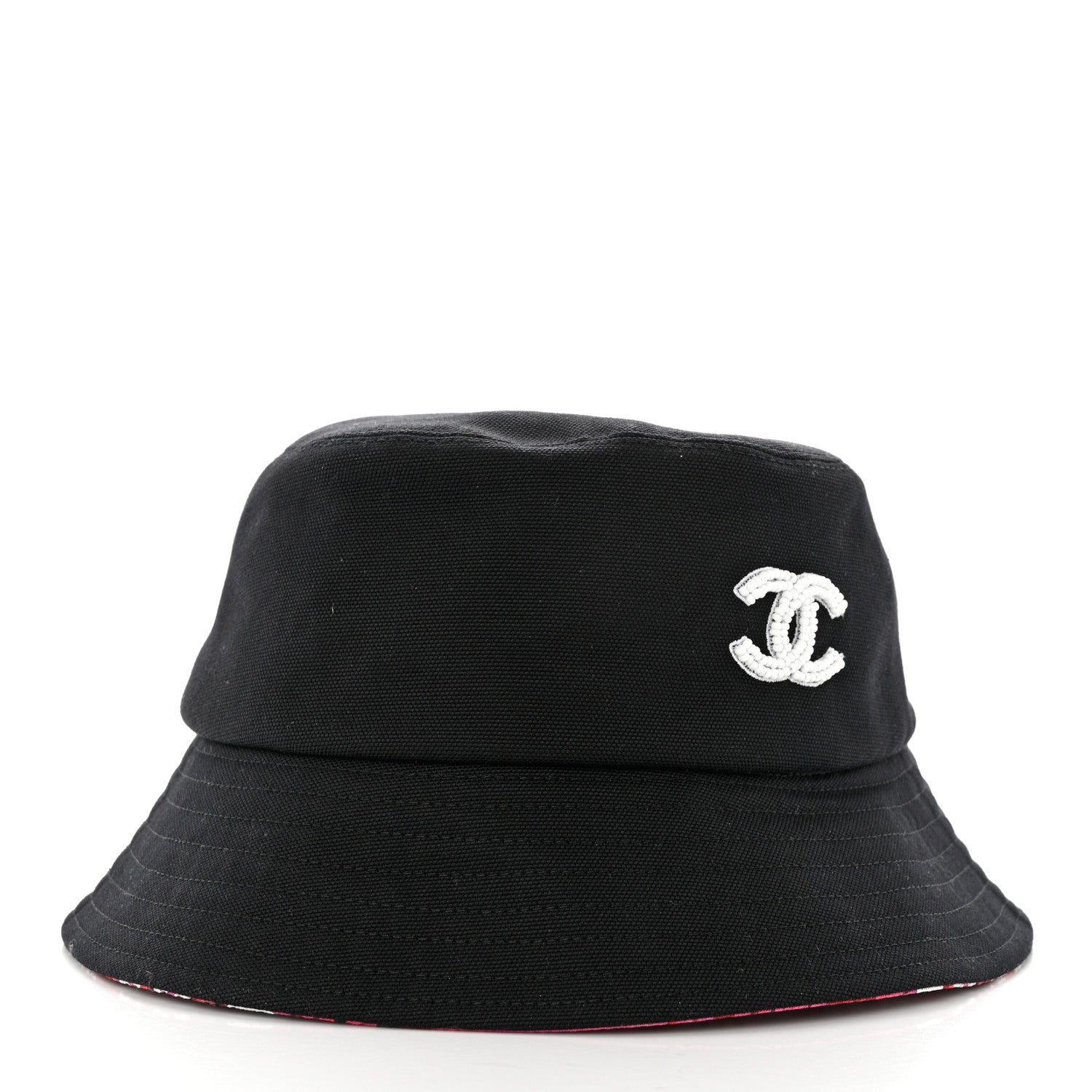 Chanel Cotton Pearl CC Bucket Hat M Black 3 of 8