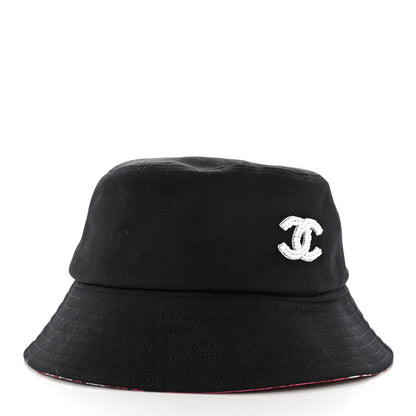 Chanel Cotton Pearl CC Bucket Hat M Black 3 of 8