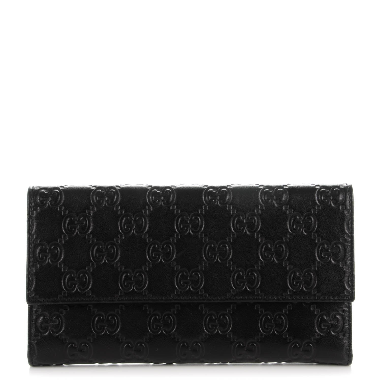 Gucci Guccissima Continental Flap Wallet Black 1 of 7
