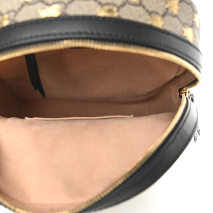 Gucci GG Supreme Monogram Bees Print Small Day Backpack Beige Oro Black 5 of 9