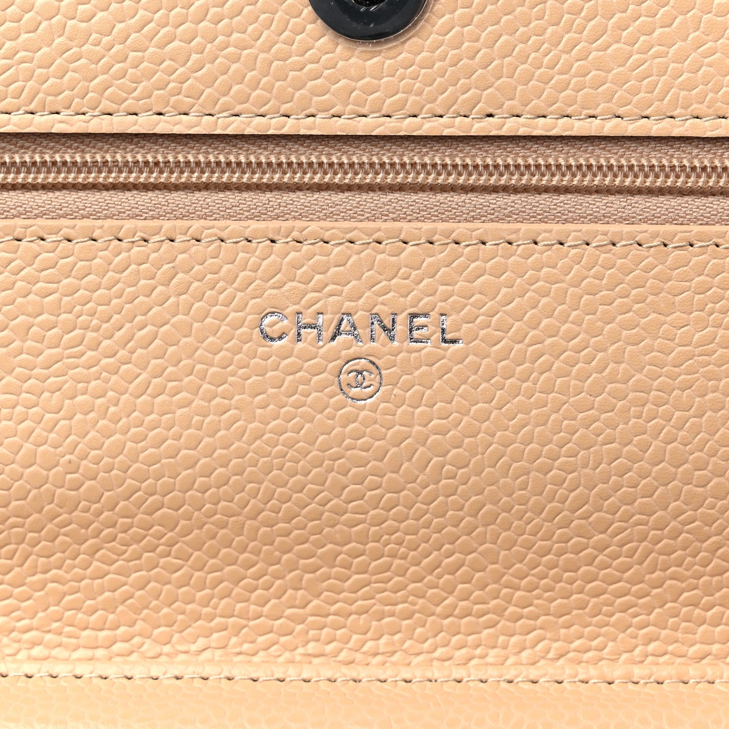 Caviar Quilted Wallet On Chain WOC Beige
