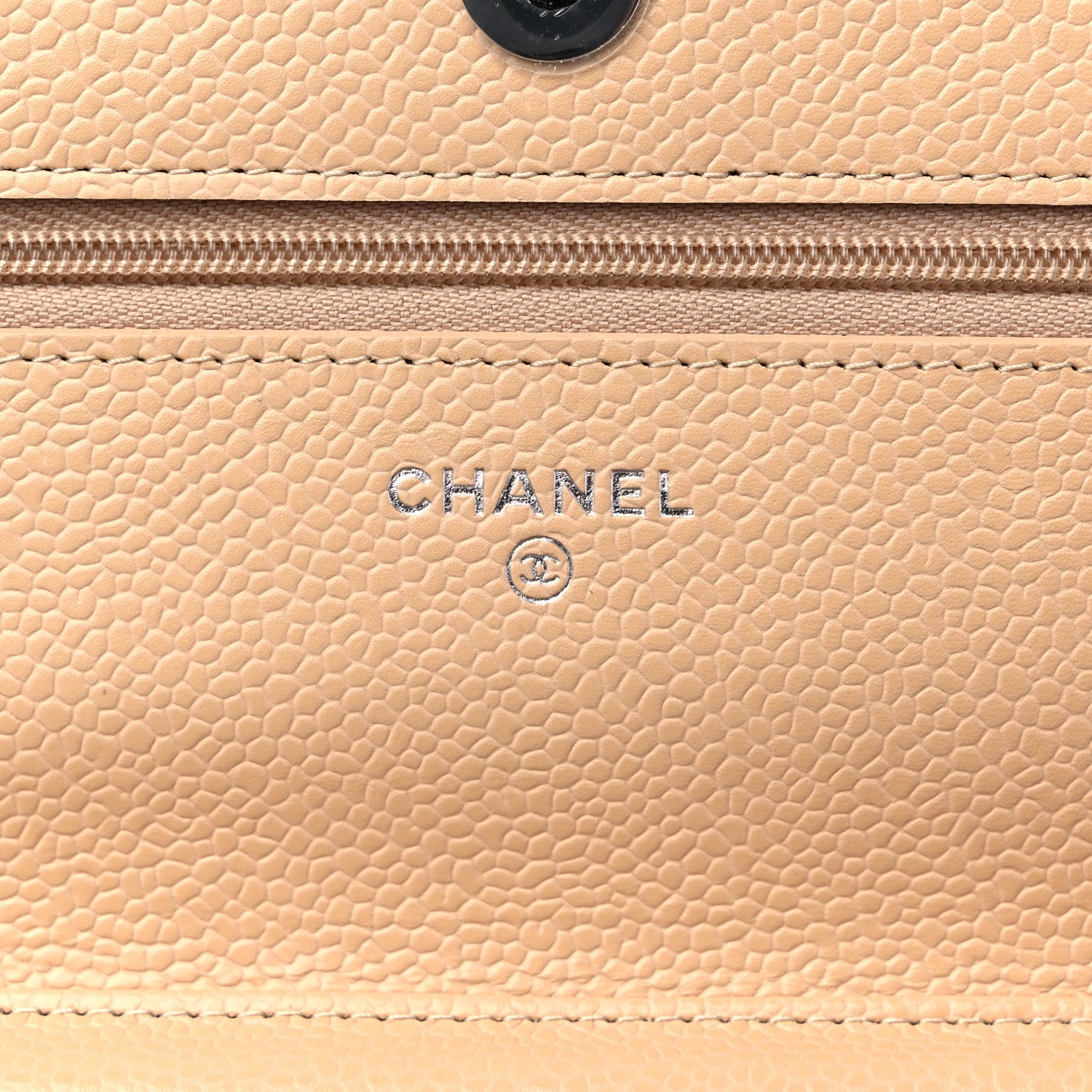 Chanel Caviar Quilted Wallet On Chain WOC Beige 6 of 10