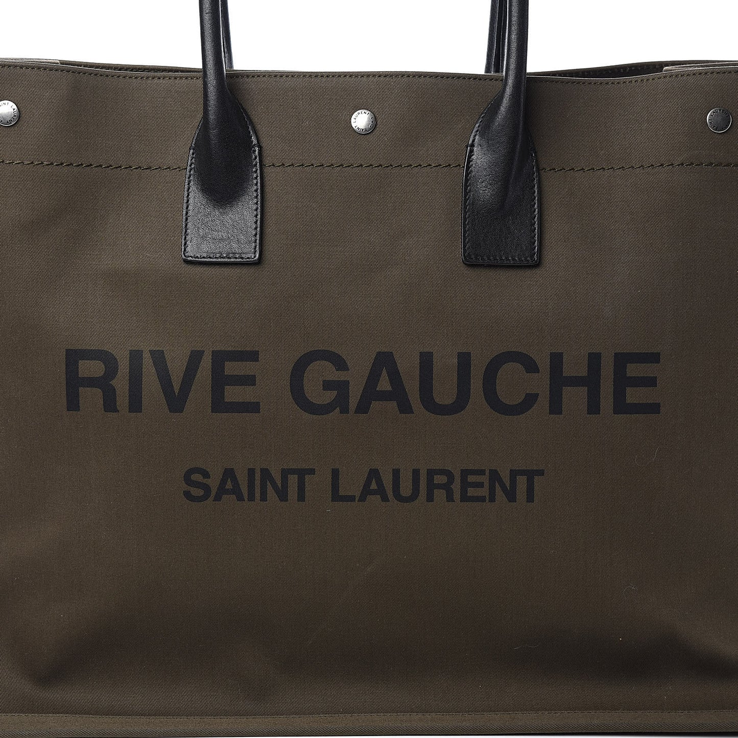 Linen Calfskin Rive Gauche Tote Khaki
