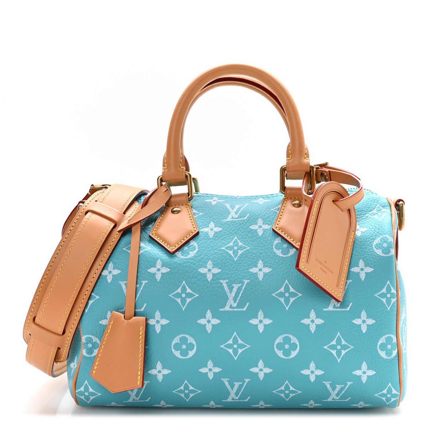 Louis Vuitton Calfskin Monogram Speedy P9 Bandouliere 25 Turquoise 1 of 10