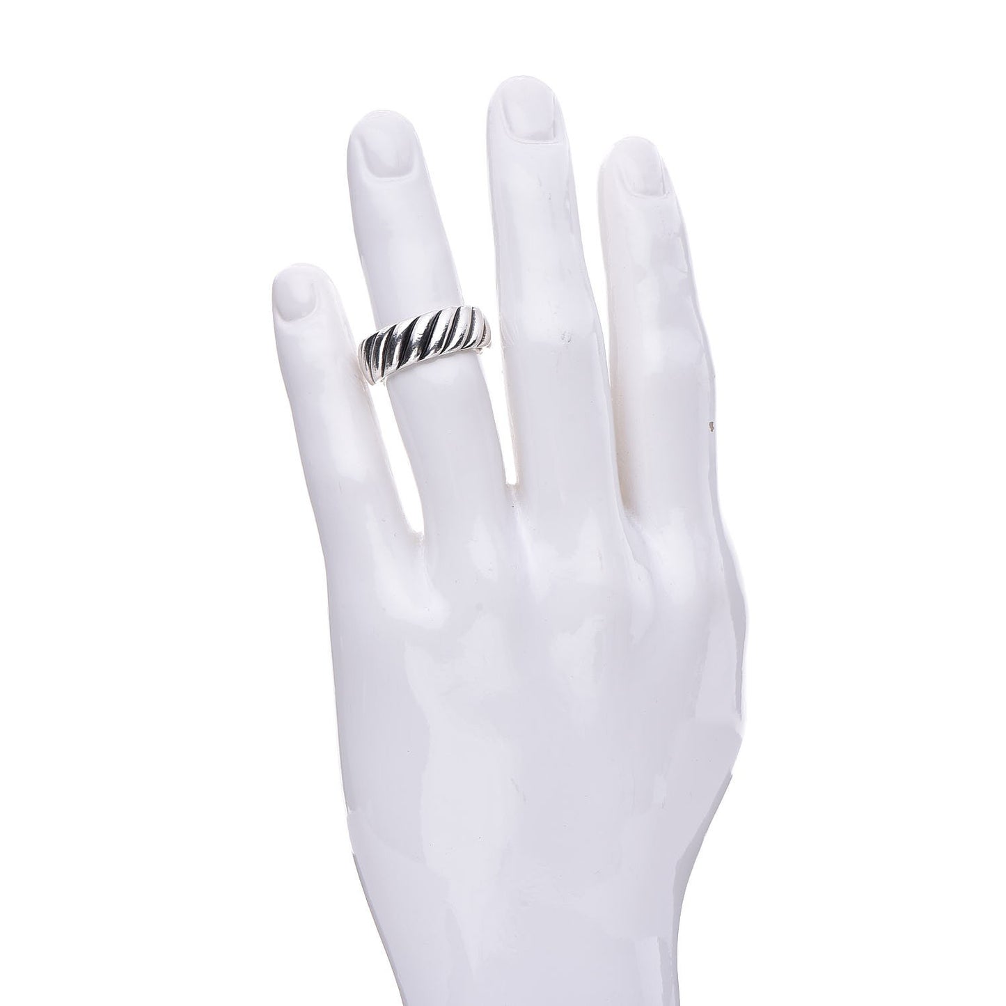 Sterling Silver Cable Narrow Band Ring 62 10