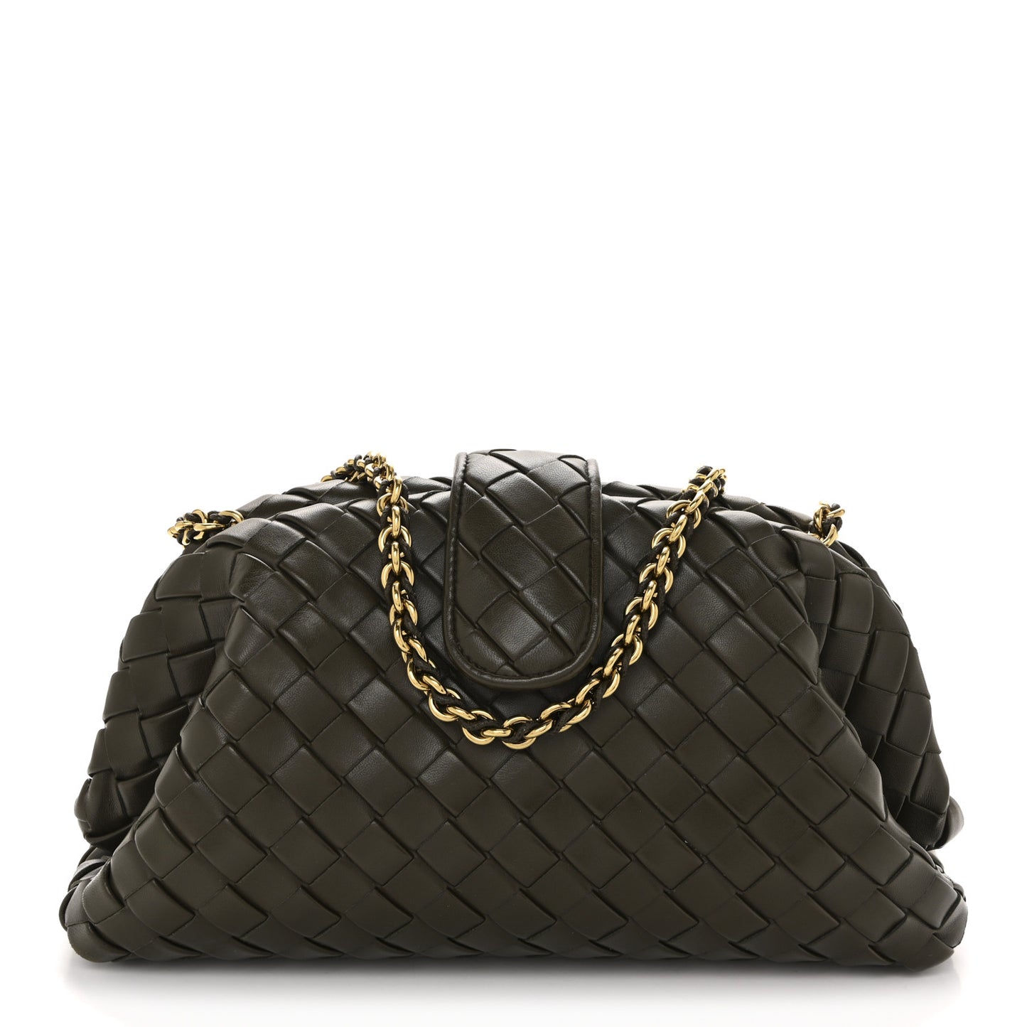 Nappa Intrecciato Teen The Lauren 1980 Clutch With Chain Khaki