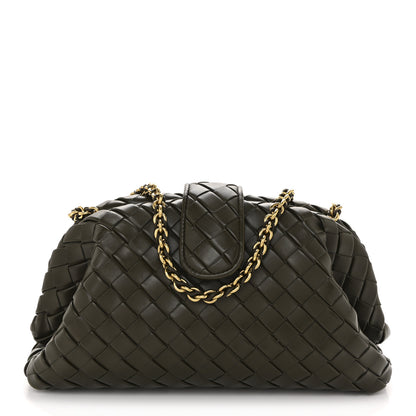 Bottega Veneta Nappa Intrecciato Teen The Lauren 1980 Clutch With Chain Khaki 1 of 12