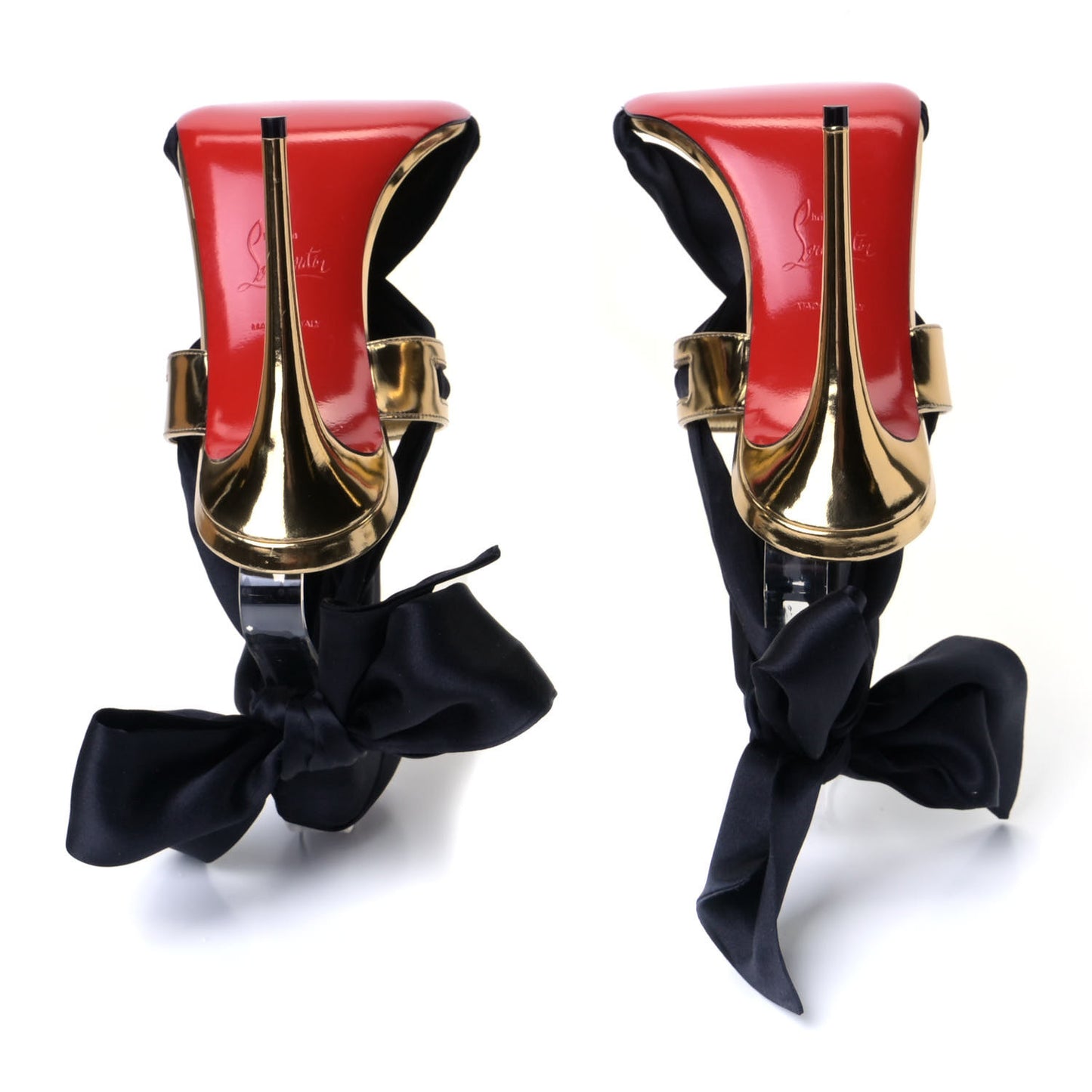 Specchio Crepe Foulard Cheville 100 Sandals 37 Gold Black