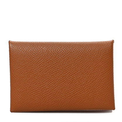 Hermes Epsom Calvi Card Case Gold 1 of 6