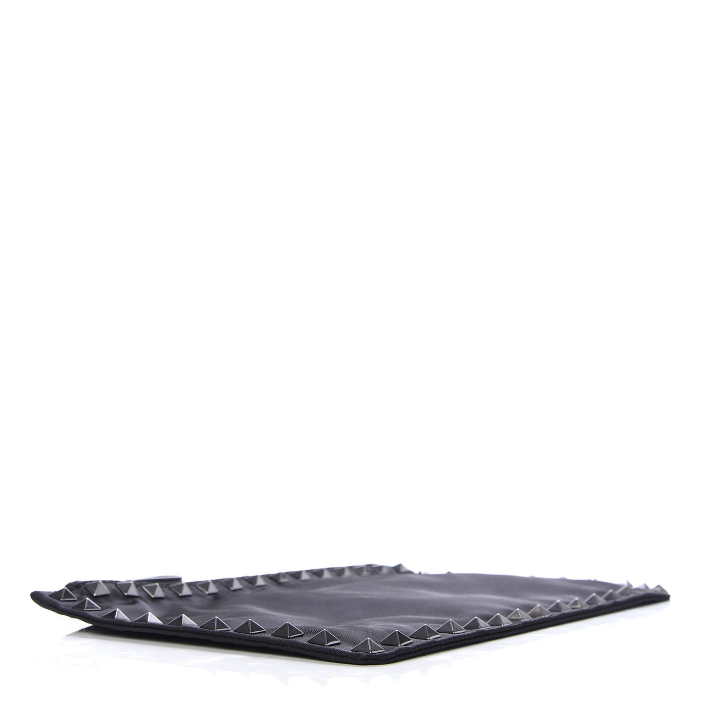 Nylon Rockstud Zip Pouch Black