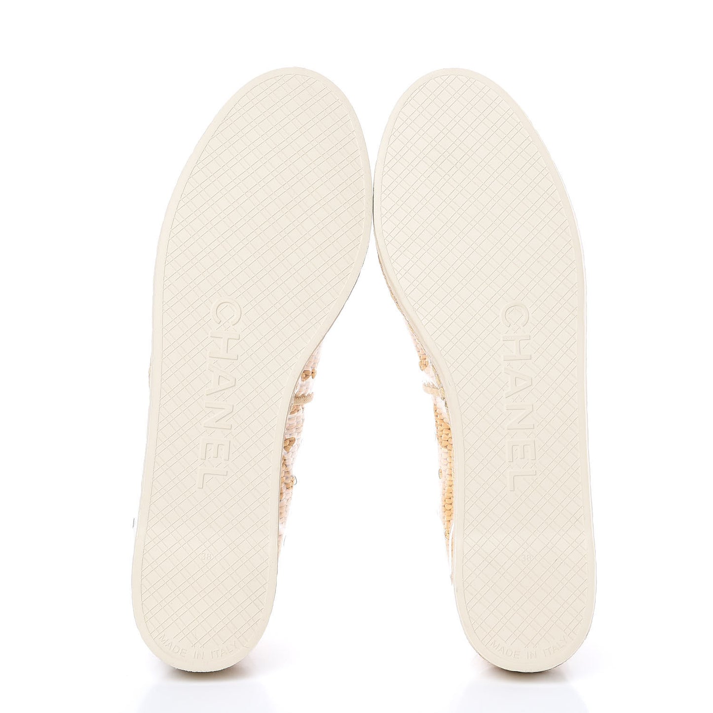 PVC Straw CC Espadrilles 38 Beige