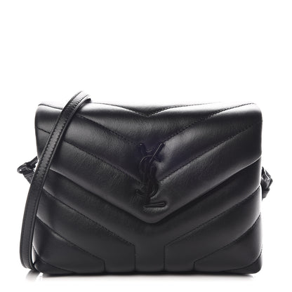 Saint Laurent Calfskin Y Quilted Monogram Toy Loulou Crossbody Bag Black 1 of 12