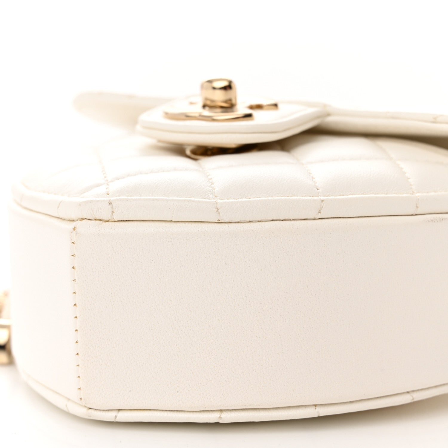 Chanel Lambskin Quilted CC In Love Heart Clutch With Chain White 10 of 13