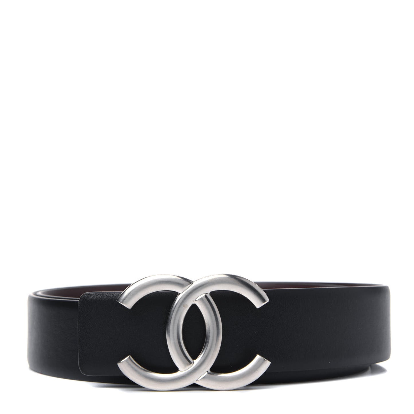 Calfskin CC Reversible Belt 80 32 Black Burgundy