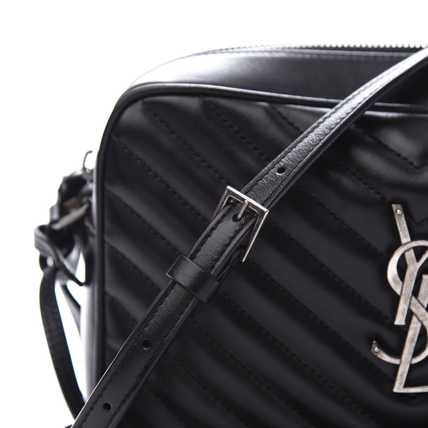 Calfskin Matelasse Monogram Lou Camera Bag Black