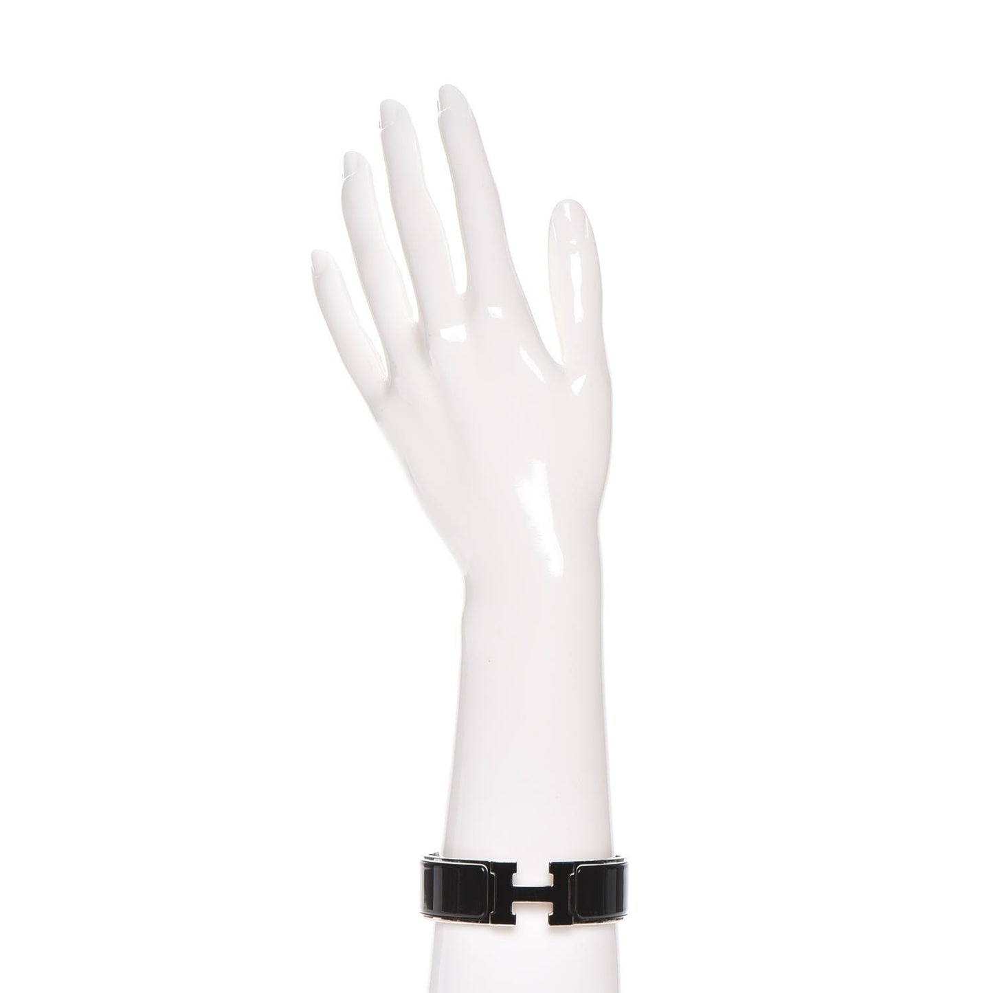 Enamel Wide Clic Clac H Bracelet GM Black
