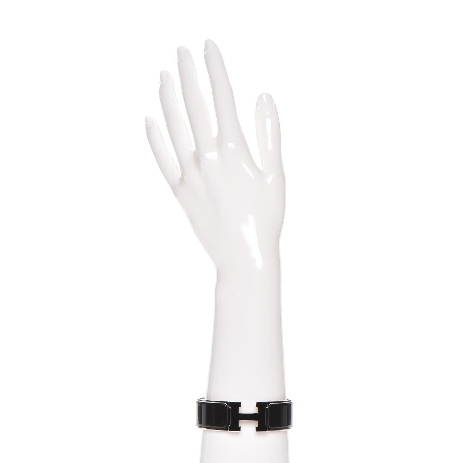 Hermes Enamel Wide Clic Clac H Bracelet GM Black 2 of 4