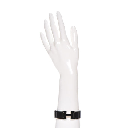 Hermes Enamel Wide Clic Clac H Bracelet GM Black 2 of 4