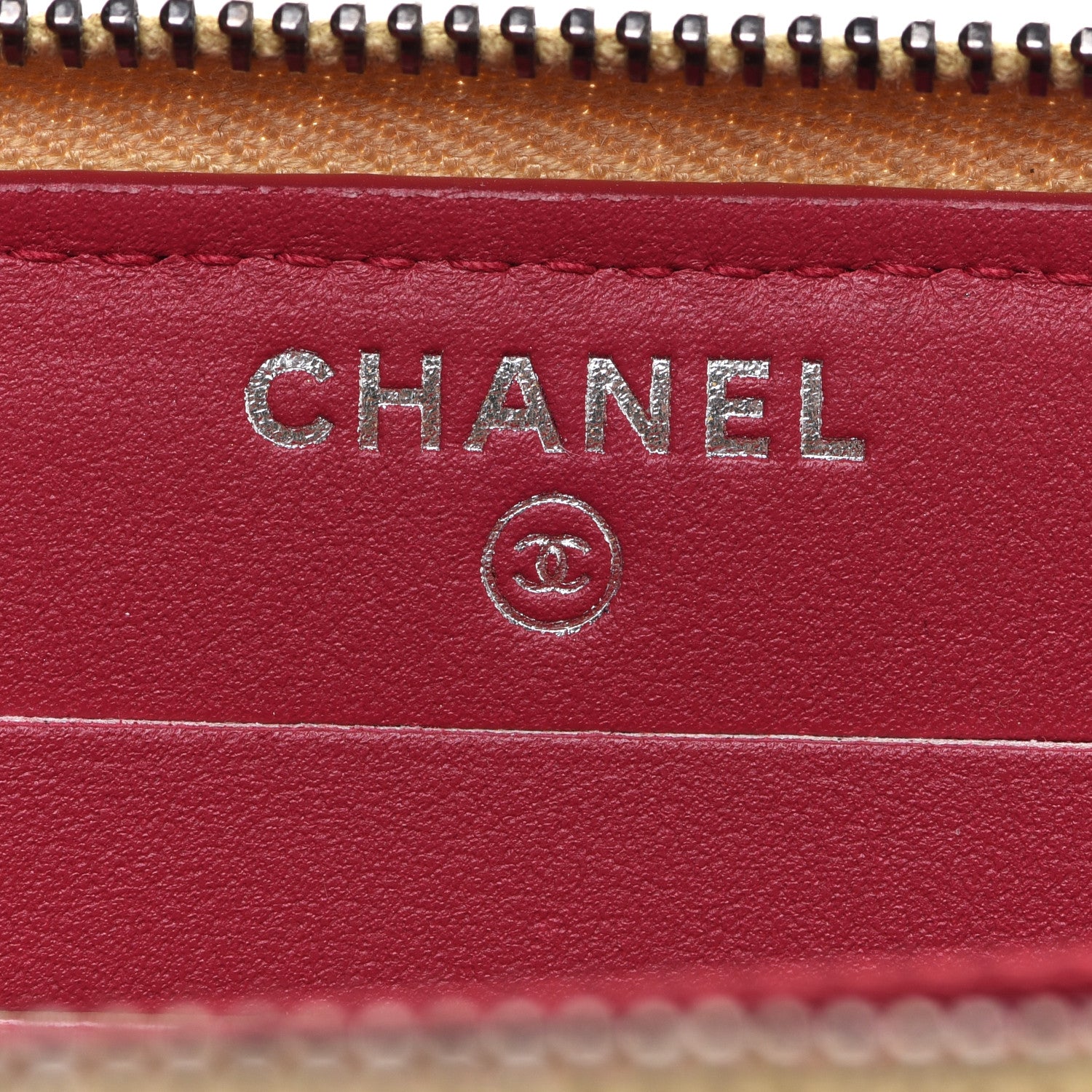 Chanel Metallic Aged Calfskin Quilted Small Gabrielle Zip Around Wallet Gold 6 of 9