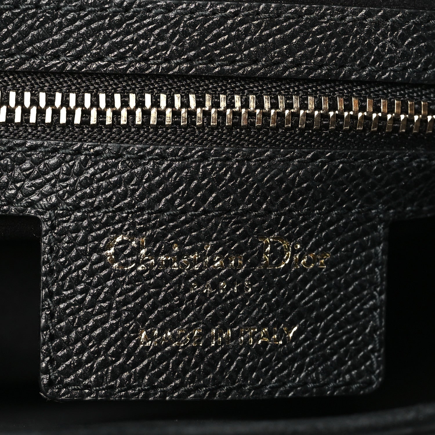 Christian Dior Grained Calfskin Saddle Bag With Strap Black 6 of 10