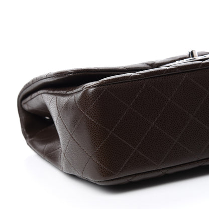 Chanel Caviar Quilted Jumbo Single Flap Dark Brown 6 of 11