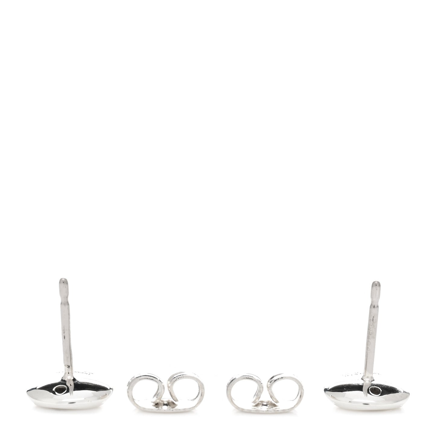 Sterling Silver Diamond Elsa Peretti Round Disc Earrings