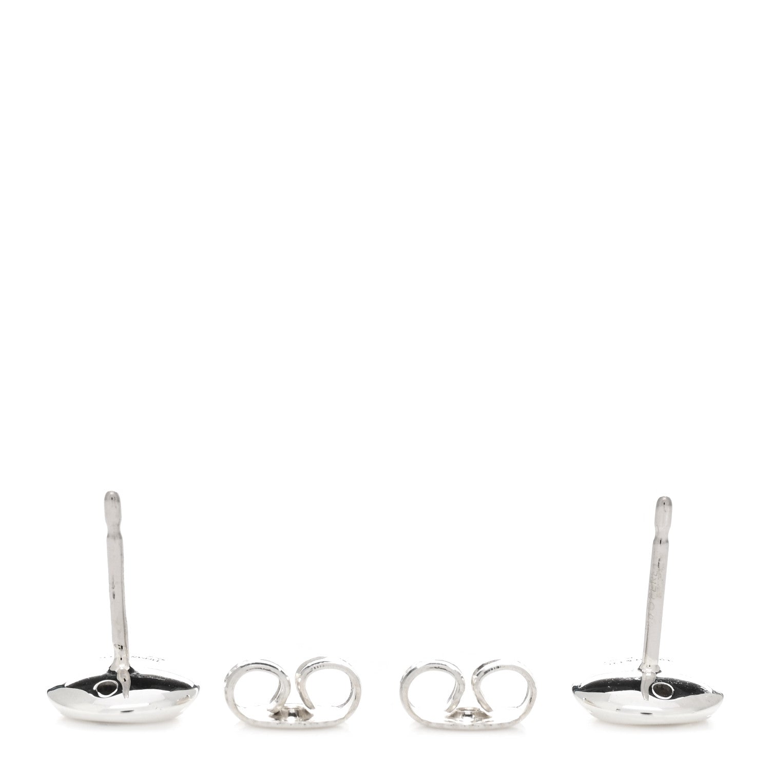 Tiffany Sterling Silver Diamond Elsa Peretti Round Disc Earrings 3 of 4