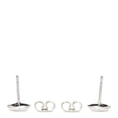 Tiffany Sterling Silver Diamond Elsa Peretti Round Disc Earrings 3 of 4