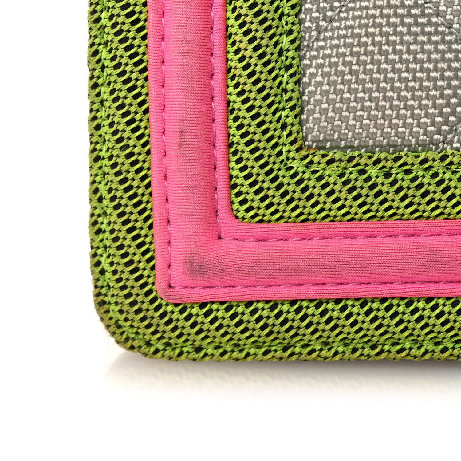 Chanel Canvas Quilted Medium Fluo Boy Flap Dark Grey Fuchsia Green 16 of 18
