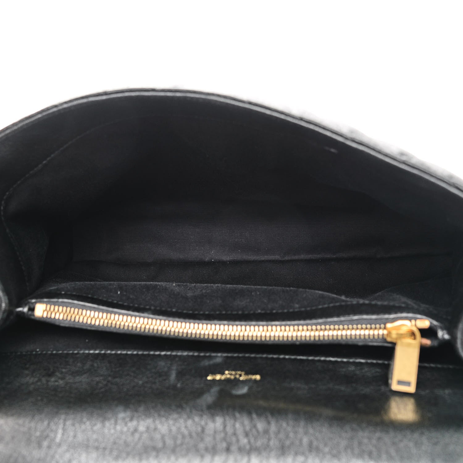Saint Laurent Sheepskin Matelasse Chevron Monogram Large College Satchel Black 4 of 11