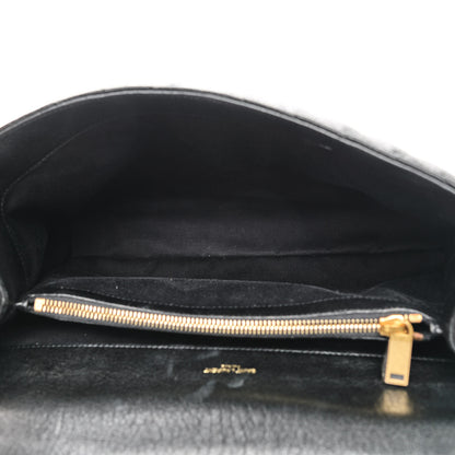 Saint Laurent Sheepskin Matelasse Chevron Monogram Large College Satchel Black 4 of 11