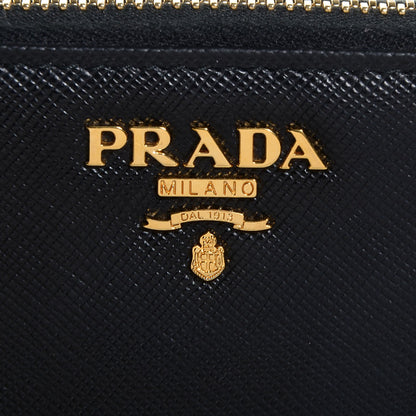 Prada Saffiano Metal Zip Around Wallet Nero Black 9 of 10