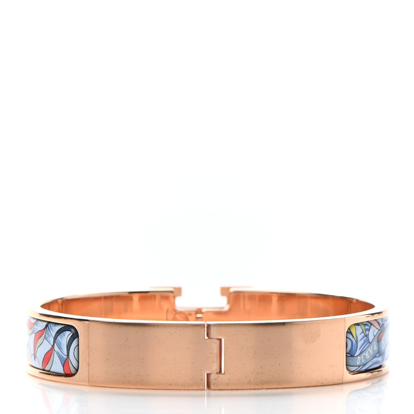 Enamel Narrow Print Cosmographia Universalis Clic Clac H Bracelet GM Album De Soie