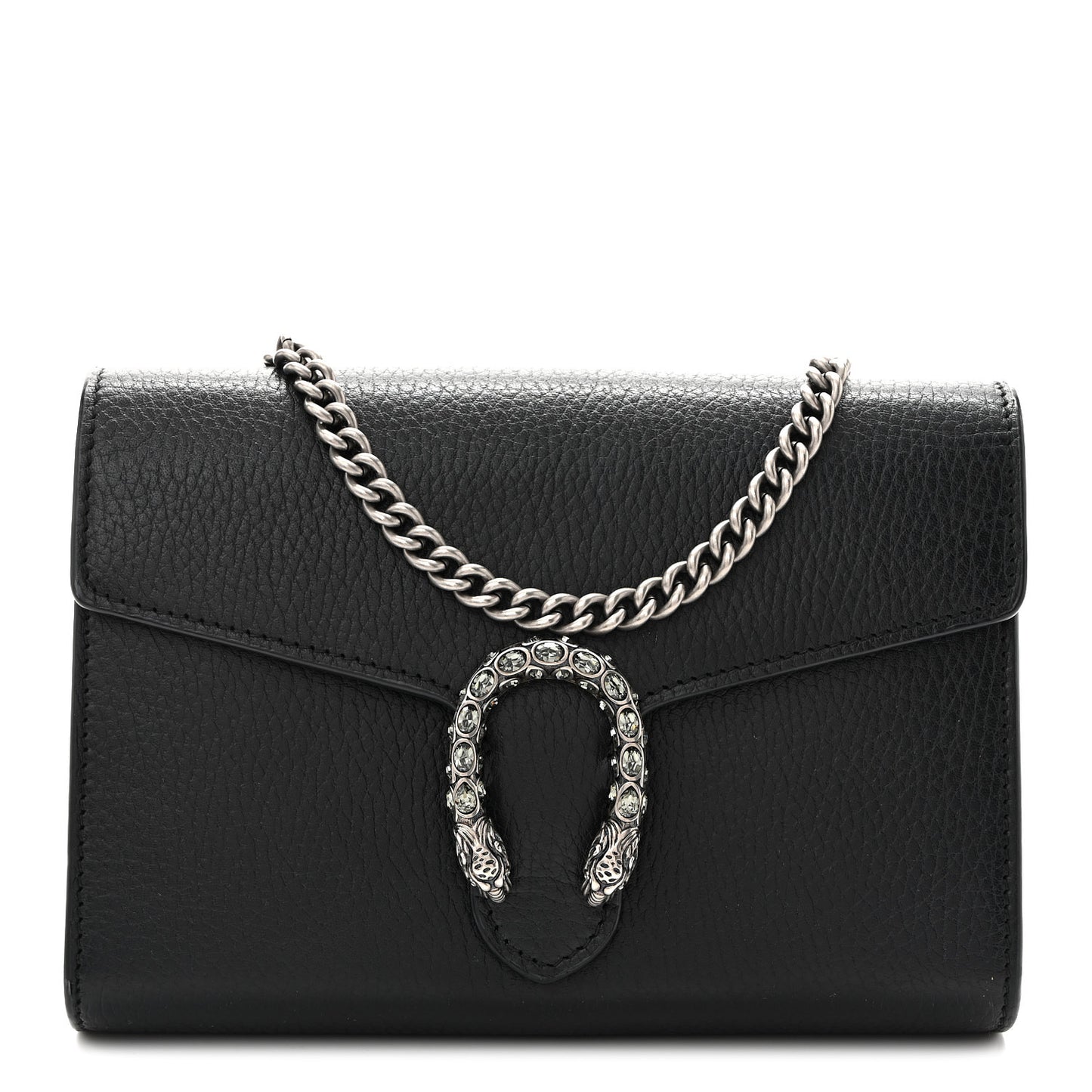 Calfskin Mini Dionysus Chain Wallet Black Black