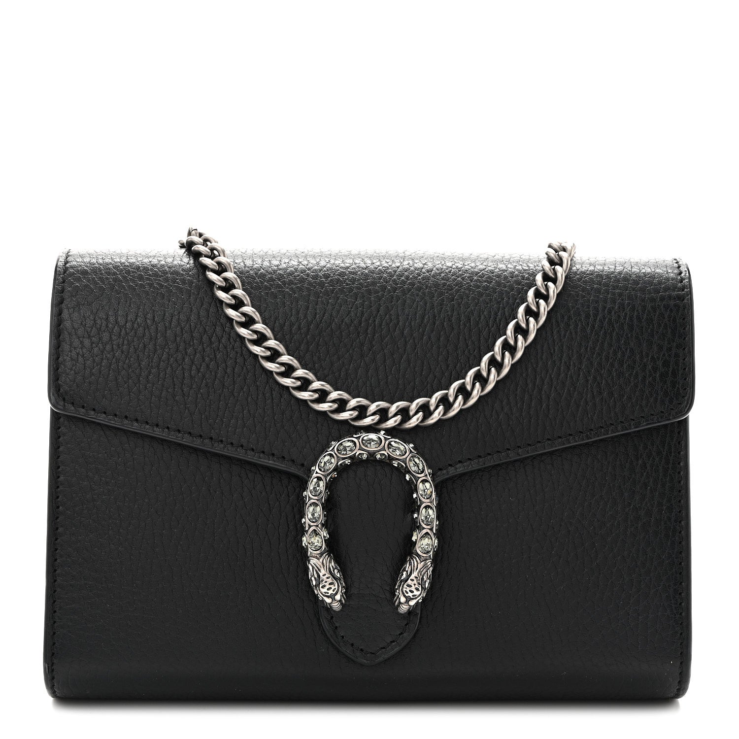 Gucci Calfskin Mini Dionysus Chain Wallet Black Black 1 of 16