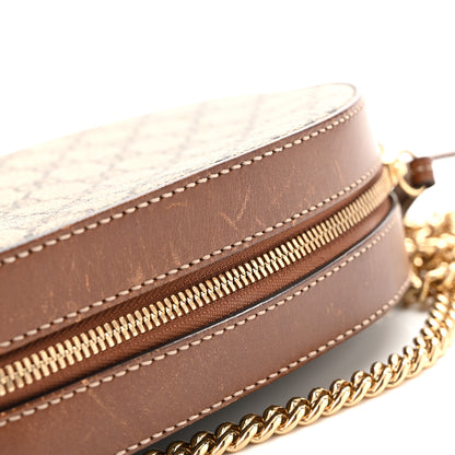 Gucci GG Supreme Monogram Cuoio Toscano Mini Chain Shoulder Bag Beige Ebony Cuir 10 of 12
