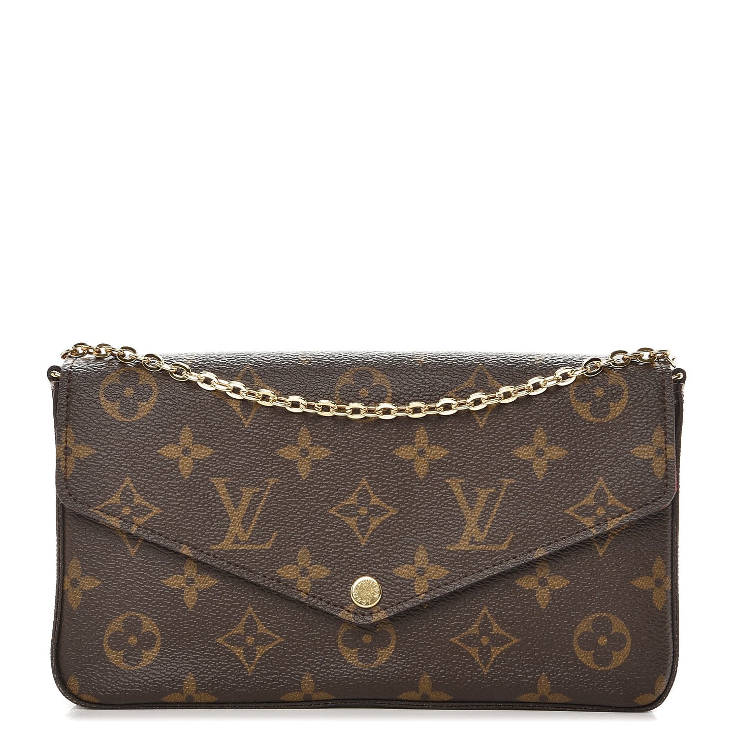 Monogram Pochette Felicie Chain Wallet Fuchsia