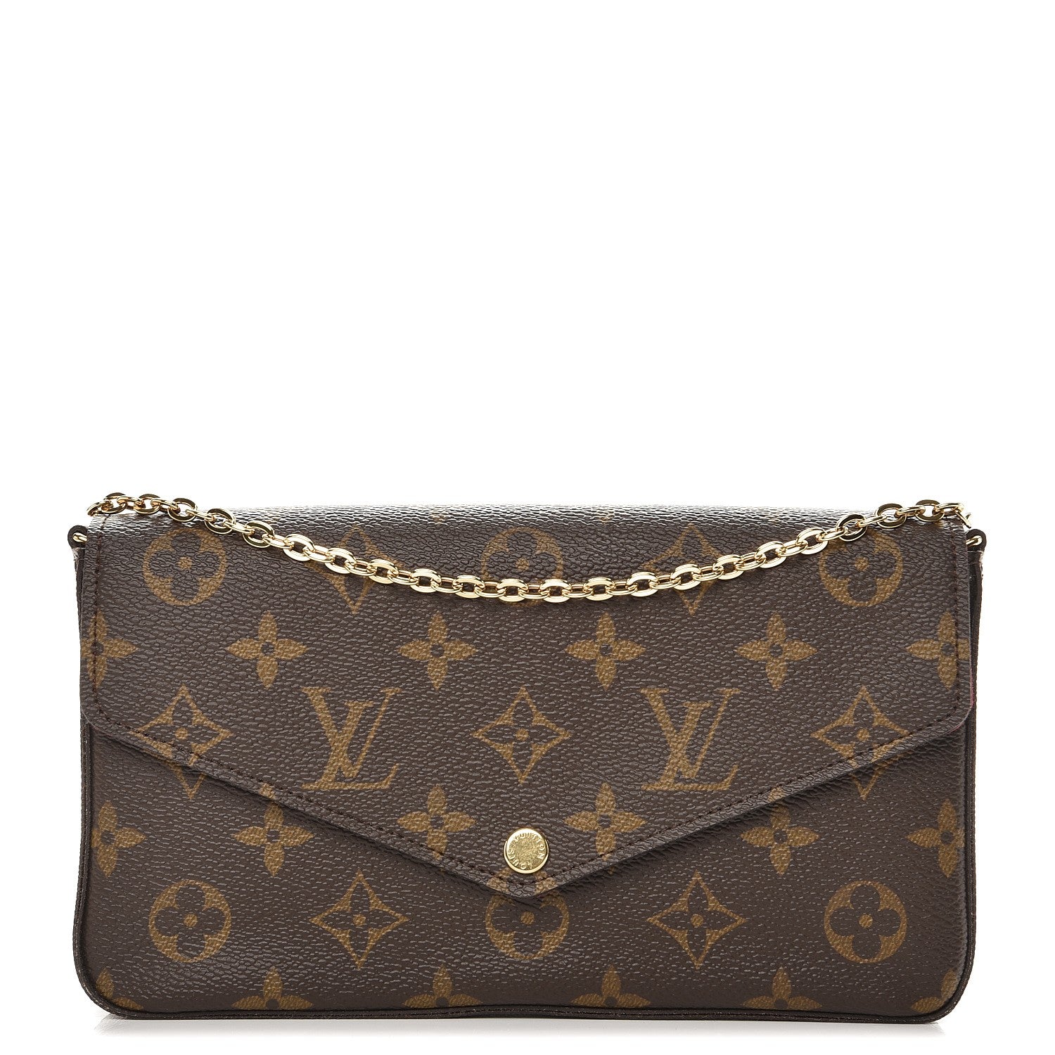 Louis Vuitton Monogram Pochette Felicie Chain Wallet Fuchsia 1 of 8