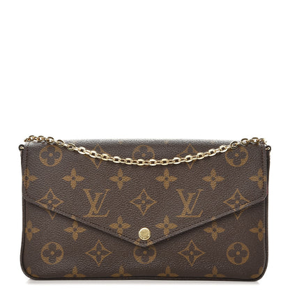 Louis Vuitton Monogram Pochette Felicie Chain Wallet Fuchsia 1 of 8