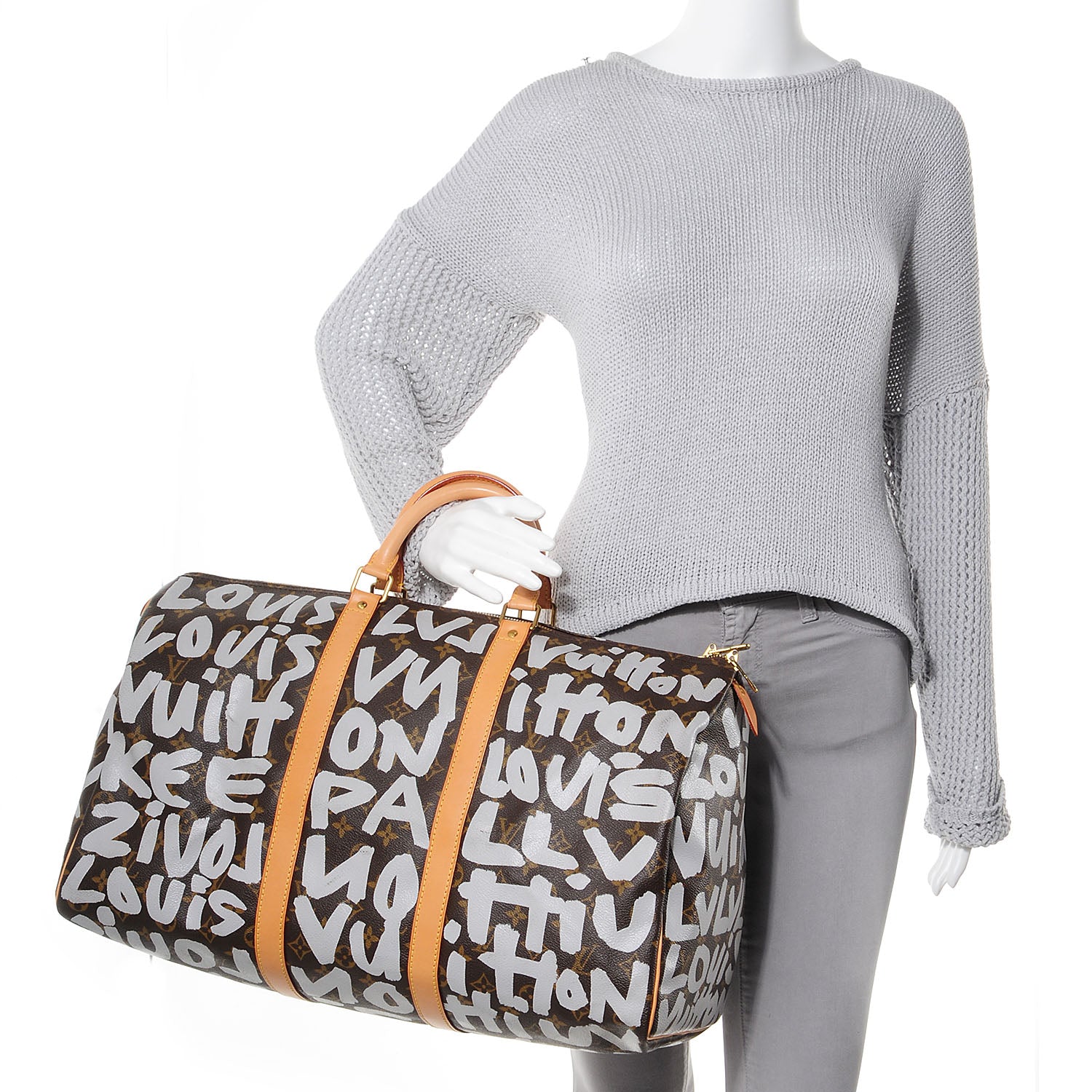 Louis Vuitton Graffiti Keepall 50 Silver 2 of 7