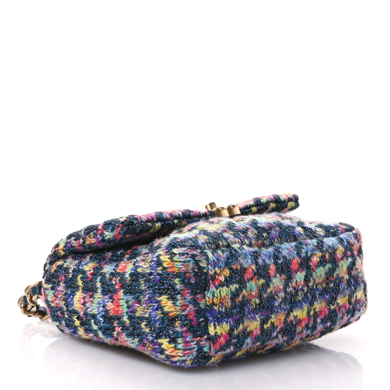 Chanel Tweed Quilted Medium Chanel 19 Flap Dark Multicolor 4 of 11