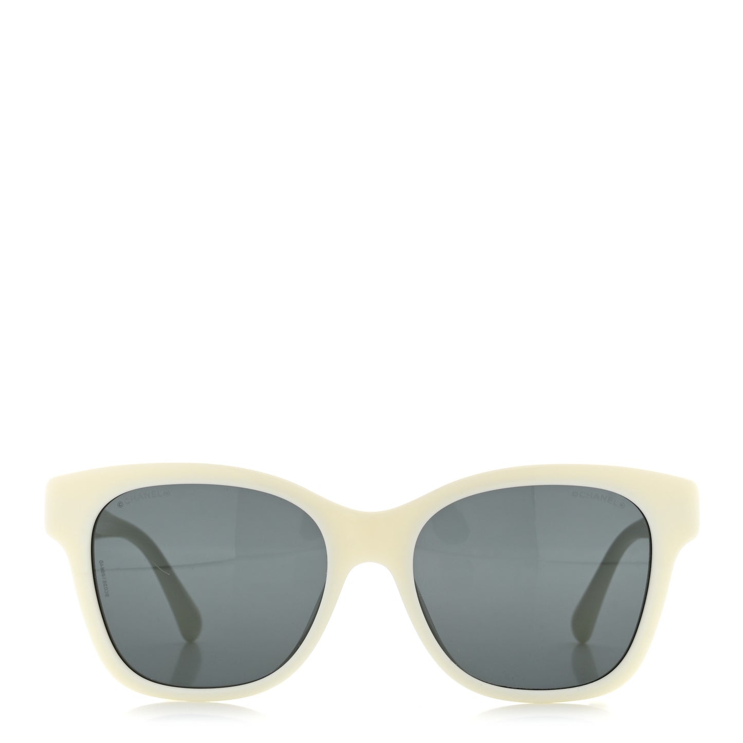 Acetate Polarized Pearl CC Square Sunglasses 5482-H-A White