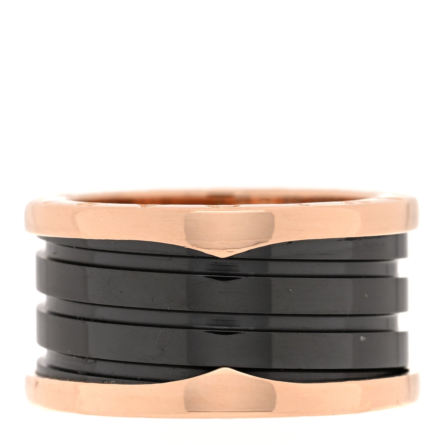 Bulgari 18K Rose Gold Black Ceramic B.Zero1 Four-Band Ring 56 7.5 3 of 6