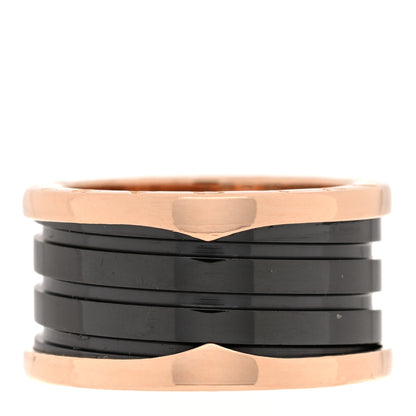 Bulgari 18K Rose Gold Black Ceramic B.Zero1 Four-Band Ring 56 7.5 3 of 6