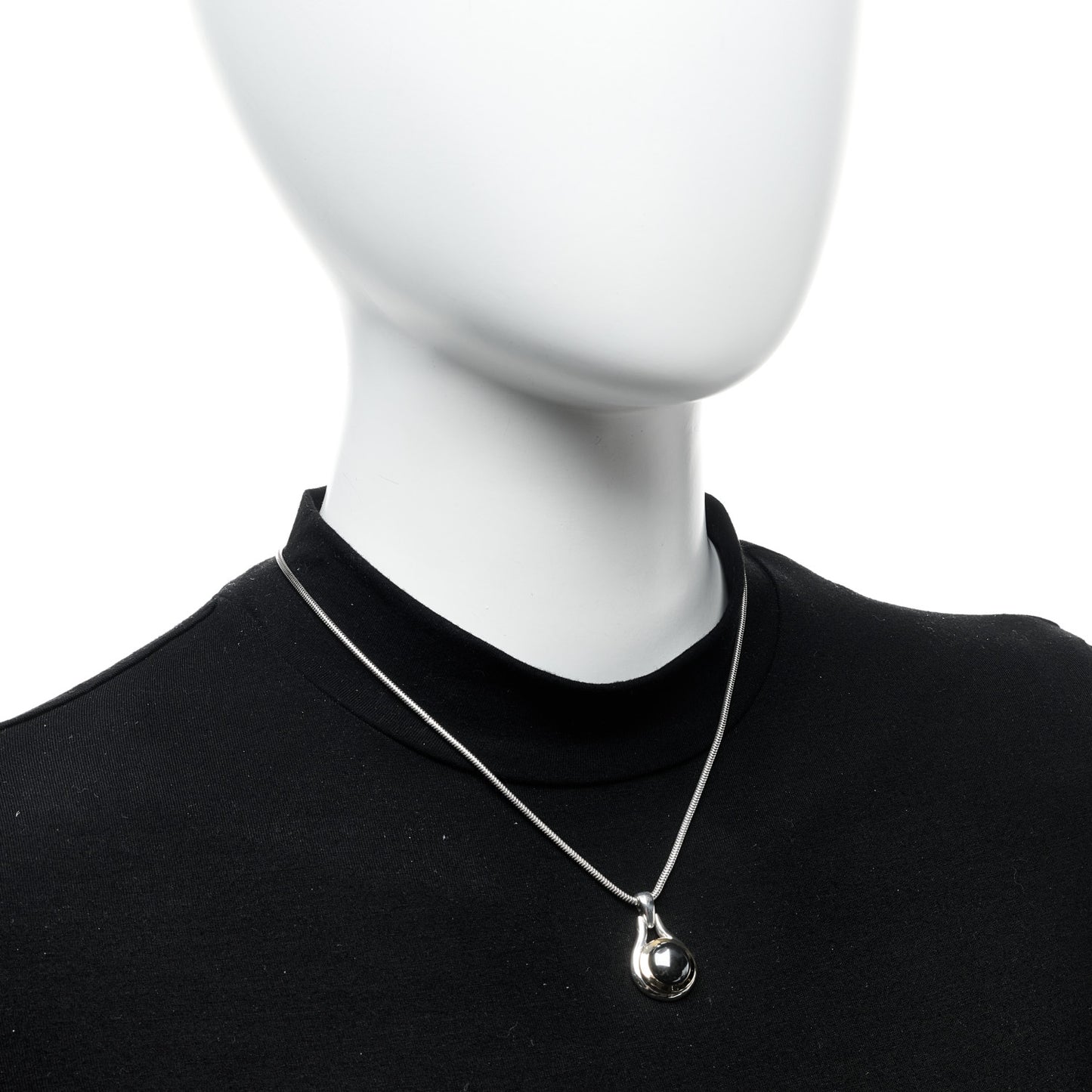 Sterling Silver 18K Yellow Gold Hematite Pendant Necklace