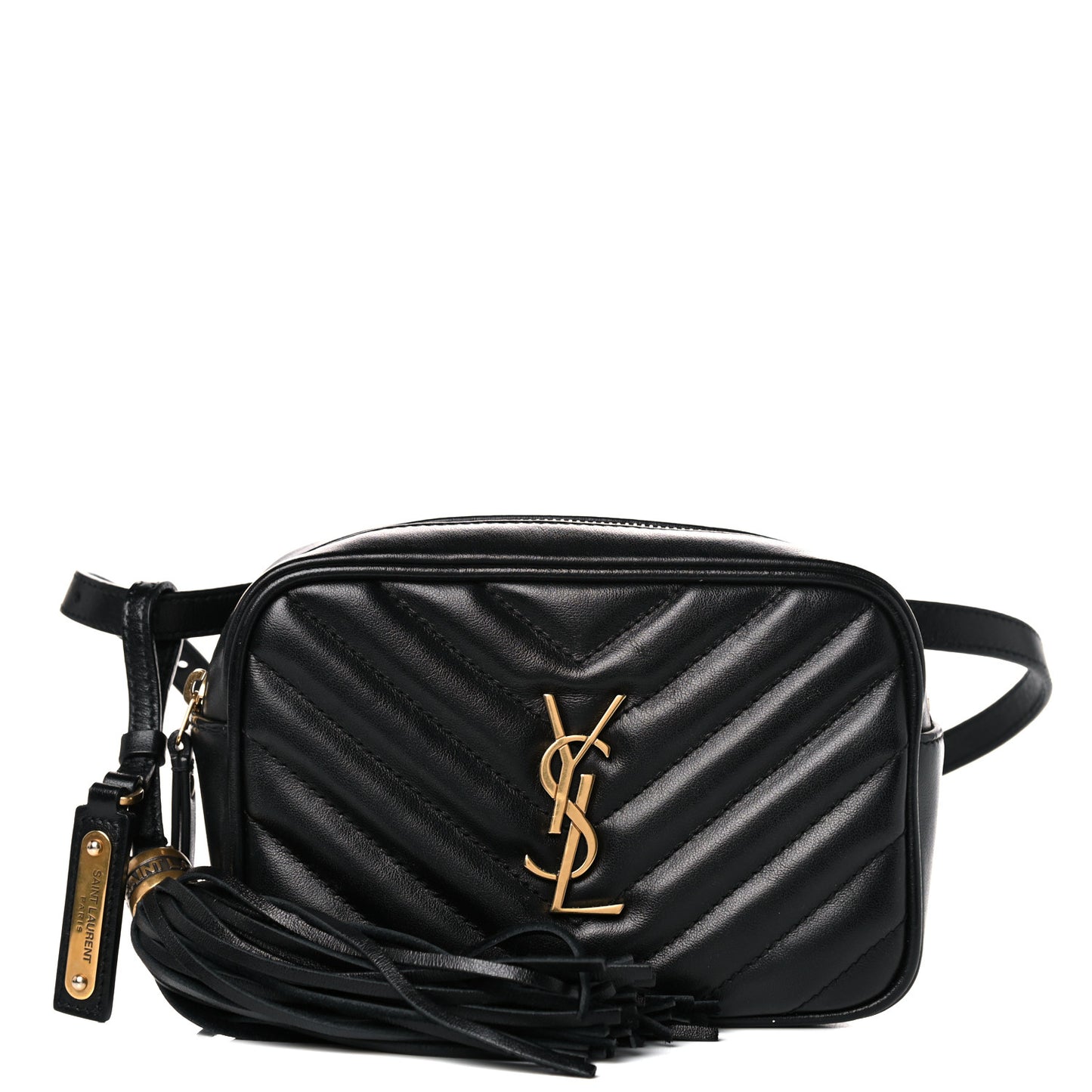 Calfskin Matelasse Monogram Lou Belt Bag Black